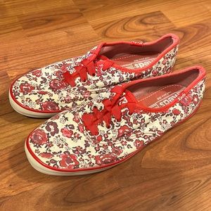 KEDS Red Floral Sneakers